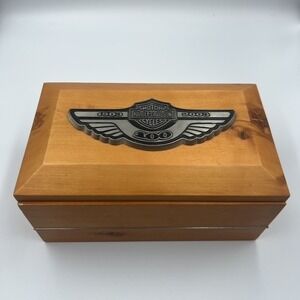 Harley-Davidson 100th‎ Anniversary 1903-2003 Wooden Valet Jewelry Box with Tray